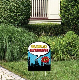 Big Dot Of Happiness Bam Superhero - Outdoor Lawn Sign - Baby Shower or Birthday Party Yard Sign 1 Pc