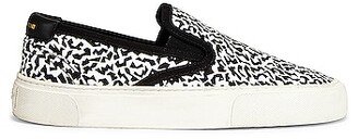 Venice Low Slip On Sneakers in Black,White