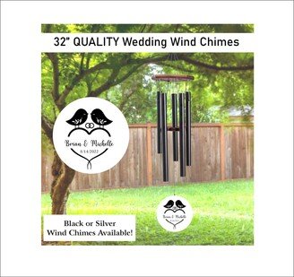 Personalized Wind Chime, Wedding Gift, Anniversary Custom Gifts, Chimes, Outdoor Decoration, Love Birds, Wedding