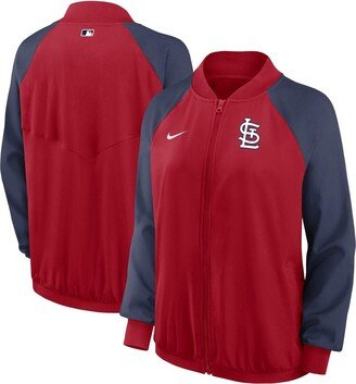 Women's Red St. Louis Cardinals Authentic Collection Team Raglan Performance Full-Zip Jacket