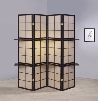 CDecor Britz Tan and Cappuccino 4-panel Folding Screen