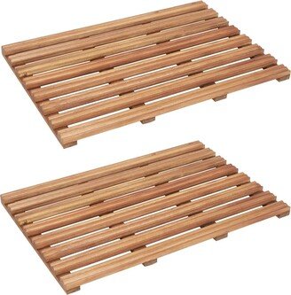 Bath Mats 2 pcs Solid Acacia Wood 22