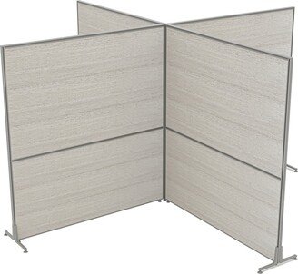 Skutchi Designs, Inc. Freestanding X-Shaped Laminate Office Partition 4 Work Spaces 10x10x65 - 5X5