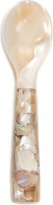 Mother Of Pearl Serving Spoon With Mosaic Handle 4 Inch | Clear Acrylic