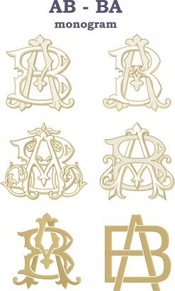 Set Of 12 Napkins/Embroidered Cloth Monogrammed Dinner Women's Gift Wedding Gift/ 2 Letters Monogram