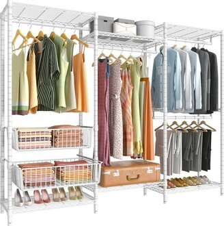 VIPEK V10 Wire Garment Rack 5 Tiers Heavy Duty Clothes Rack, Large Size Clothing Rack, Max Load 800 LBS, White