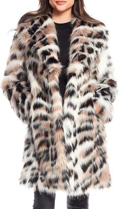 Wild Side Leopard Print Faux Fur Coat