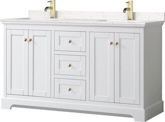 Avery 60 Inch Double Vanity, Cultured Marble Top