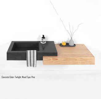 Floating Concrete Sink With Vanity Custom Made