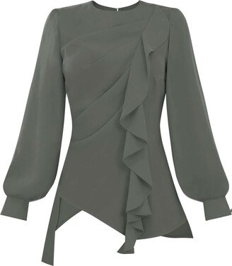 Tia Dorraine Dress To Impress Asymmetric Blouse - Grey