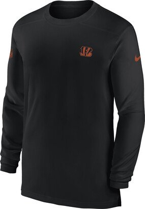 Men's Dri-FIT Sideline Coach (NFL Cincinnati Bengals) Long-Sleeve Top in Black