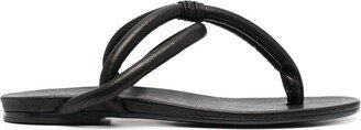 Thong-Strap Leather Sandals