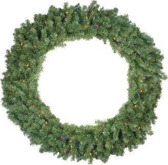 Northlight 48 Pre-Lit Canadian Pine Artificial Christmas Wreath - Multi Lights
