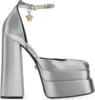 Ankle Buckle Medusa Plaque Pumps