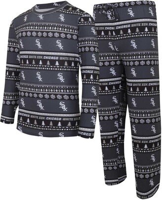 Men's Concepts Sport Black Chicago White Sox Knit Ugly Sweater Long Sleeve Top & Pants Set