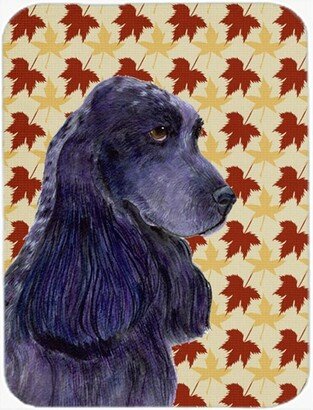 SS4385LCB Cocker Spaniel Fall Leaves Portrait Glass Cutting Board