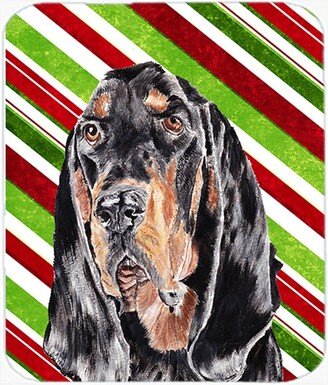 SC9609LCB Coonhound Candy Cane Christmas Glass Cutting Board