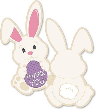 Big Dot of Happiness Hippity Hoppity - Shaped Thank You Cards - Easter Bunny Party Thank You Note Cards with Envelopes - Set of 12