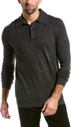 Solid Cashmere Polo Sweater-AH