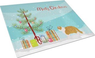 CK4620LCB Exotic Shorthair No.1 Cat Merry Christmas Glass Cutting Board- Large