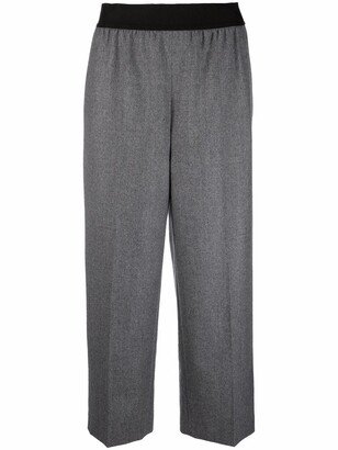 Cropped Flannel Trousers