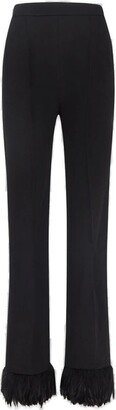 Fringed Edge Straight Leg Trousers