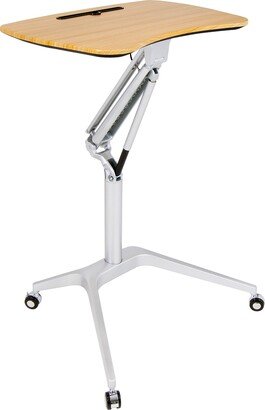 Ridge Mobile Desk with Sit to Stand Up Pneumatic Cart