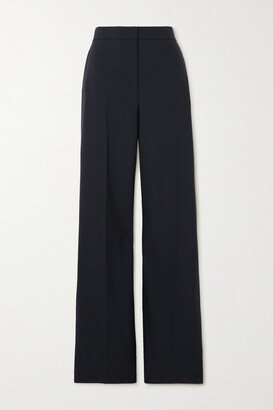 Delton Pleated Wool Straight-leg Pants - Blue