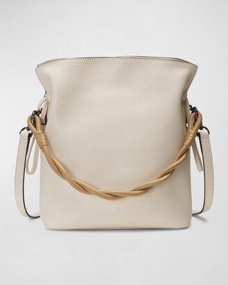 Madeleine Leather Top-Handle Bucket Bag