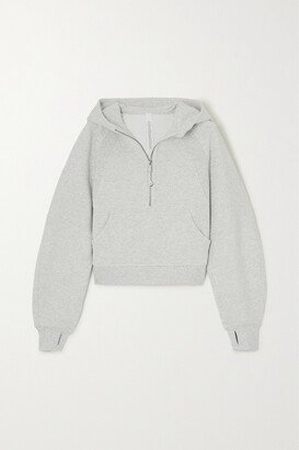 Scuba Half-zip Cotton-blend Hoodie - Gray