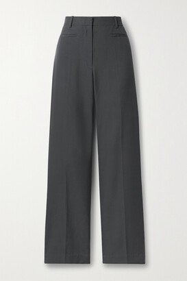 Wool Straight-leg Pants - Gray