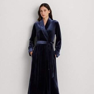 Ralph Lauren Velvet Long Shawl-Collar Robe-AB