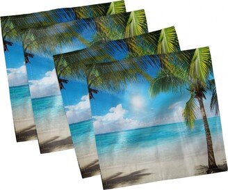 Tropical Beach Set of 4 Napkins, 18 x 18