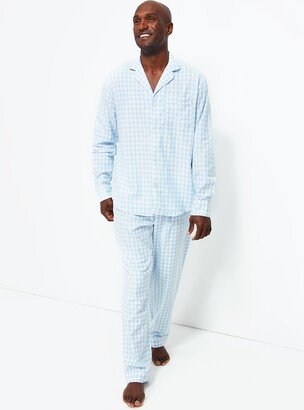 Men's Light Blue Gingham Pajama Set