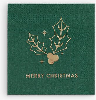 Selfridges Edit Green Traditional Touches Cocktail Paper Napkins set of 16