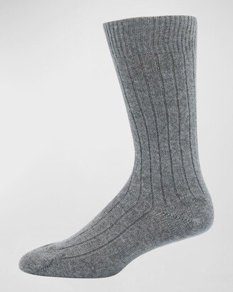 Men's Cashmere Rib Crew Socks