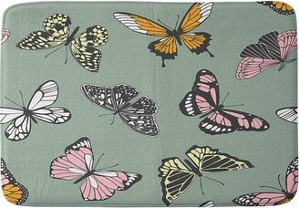 Emanuela Carratoni Wild Butterflies Memory Foam Bath Mat