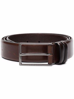 Engraved-Logo Leather Belt-AB