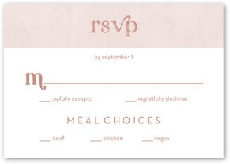 Rsvp Cards: Classically Textured Wedding Response Card, Pink, Matte, Standard Smooth Cardstock, Square