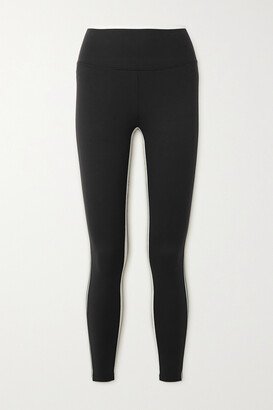 Striped Stretch Leggings - Black