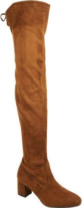 Women's Genna Coffee Brown Suede Over the Knee Boot