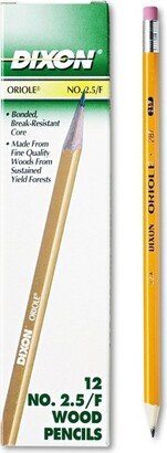 Dixon Oriole Woodcase Pencil F #2.5 Yellow Dozen 12875