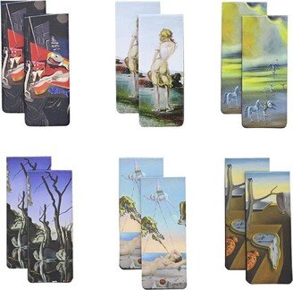 The Gifted Stationary 12-Pack Dali Design Inspired Magnetic Bookmarks in 6 Designs (0.8 x 2 inches)