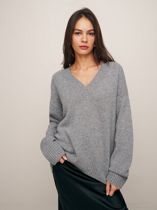 Jadey Oversized V-Neck Sweater-AA