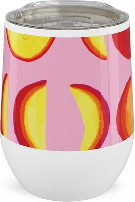 Travel Mugs: Plum Moon Stainless Steel Travel Tumbler, 12Oz, Pink