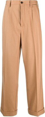 High-Waisted Wide-Leg Trousers-BF