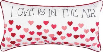 12 x 24 Love Is In The Air Embroidered Throw Pillow Valentine's Day Themed