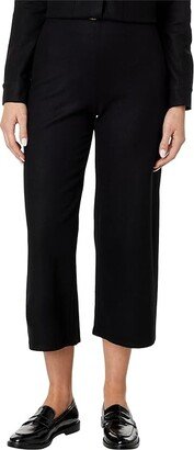 Petite Ankle Wide Pants (Black) Women's Dress Pants