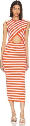 Tina Striped Midi Dress