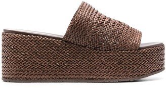 Interwoven Platform Wedge Sandals